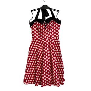 Dressy Star 1950s Retro Pin Up Red Polkadot Dress